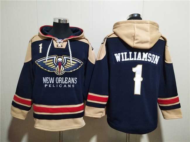Men's New Orleans Pelicans #1 Zion Williamson Navy Ageless Must-Have Lace-Up Pullover Hoodie,We sell and wholesale Men's New Orleans Pelicans #1 Zion Williamson Navy Ageless Must-Have Lace-Up Pullover Hoodie on line form chian!